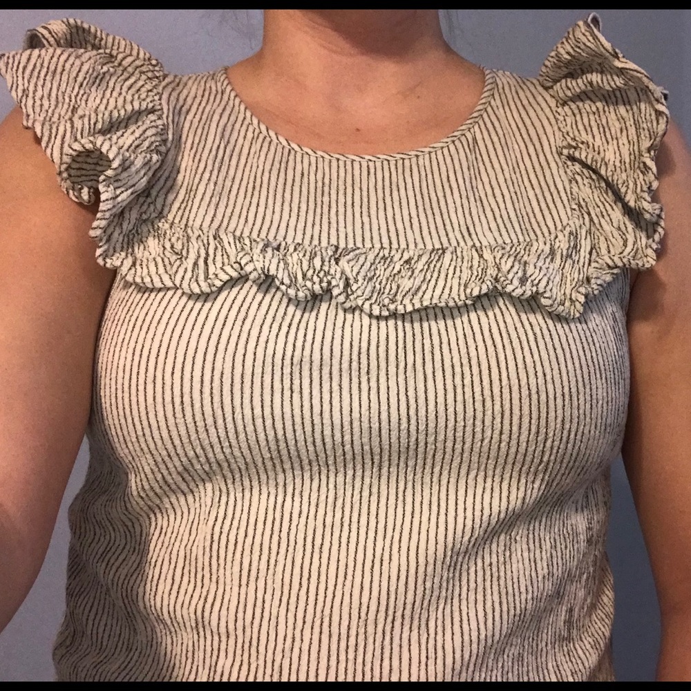 H&M Striped ruffle tank Sz 8